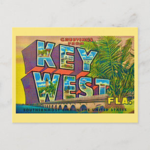 Key West Gruß Gelbe Postkarte