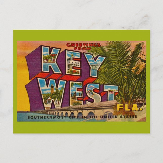 Key West Gruß  Postkarte (Vorderseite)