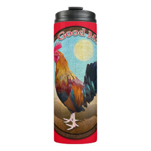 Key West - Gypsy Rooster Guten Morgen Vintage Oval Thermosbecher