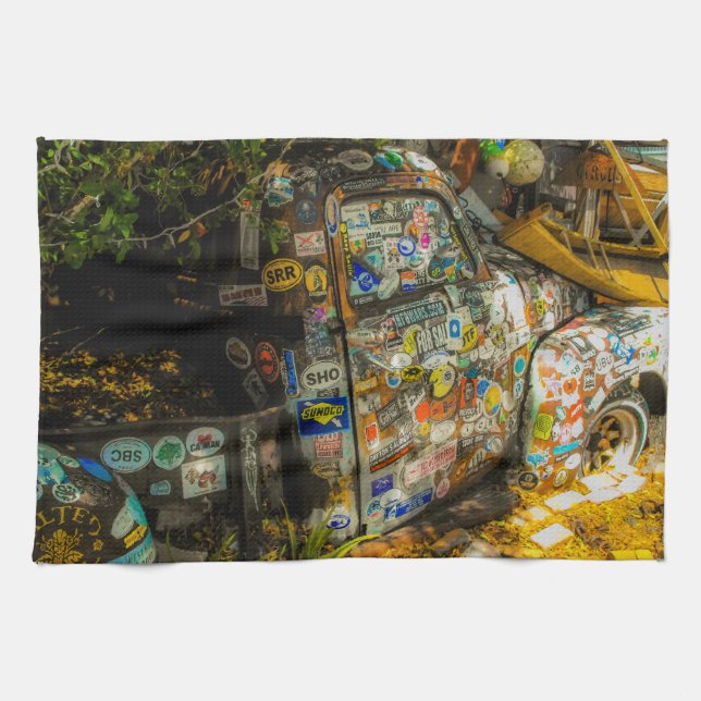 Key West is Art, Old Lieferwagen Truck Handtuch (Horizontal)