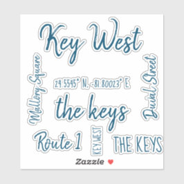 Key West Laser Cut Stickers Aufkleber