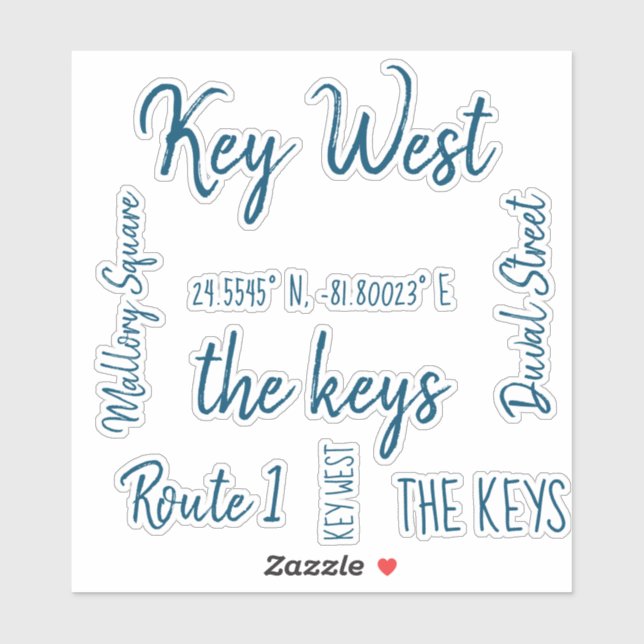 Key West Laser Cut Stickers Aufkleber (Blatt)