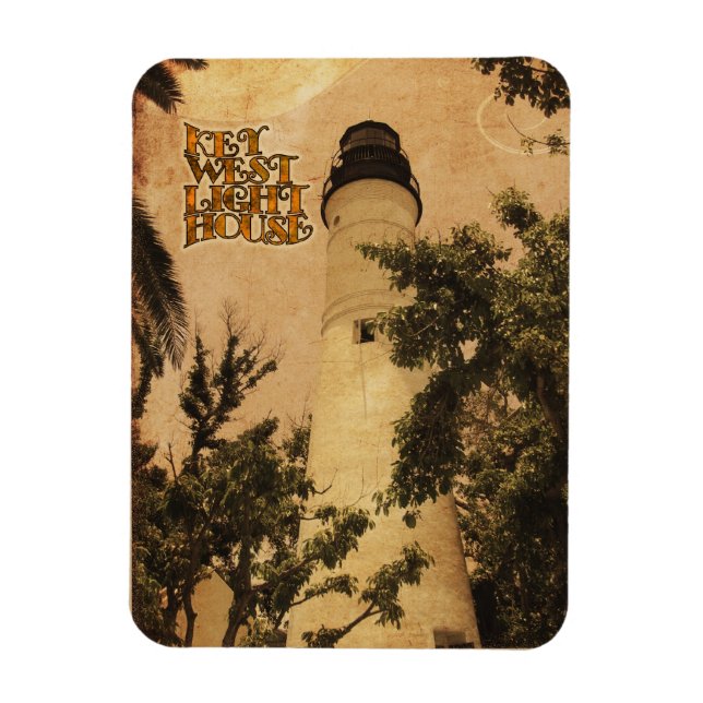 Key West Lighthouse Vintages Foto Magnet (Vertikal)