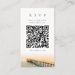 Key West Pier Sonnenlicht Wasserfarbe QR Code RSVP Begleitkarte