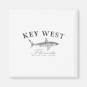 Key West Shark T-Shirt für Angeln, Booten, Tauchen Magnet