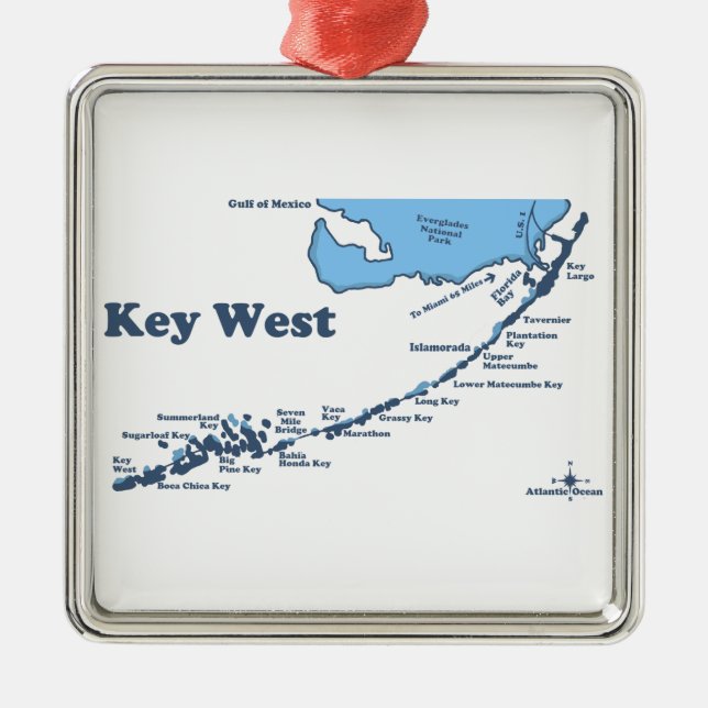 Key West. Silbernes Ornament (Vorne)