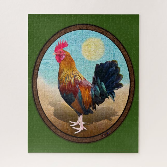 Key West - Sinti und Roma Rooster Vintag Oval (Vertikal)