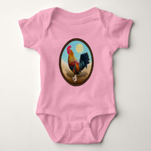 Key West - Sinti und Roma Rooster Vintag Oval Baby Strampler