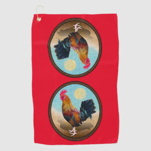 Key West - Sinti und Roma Rooster Vintag Oval Golfhandtuch