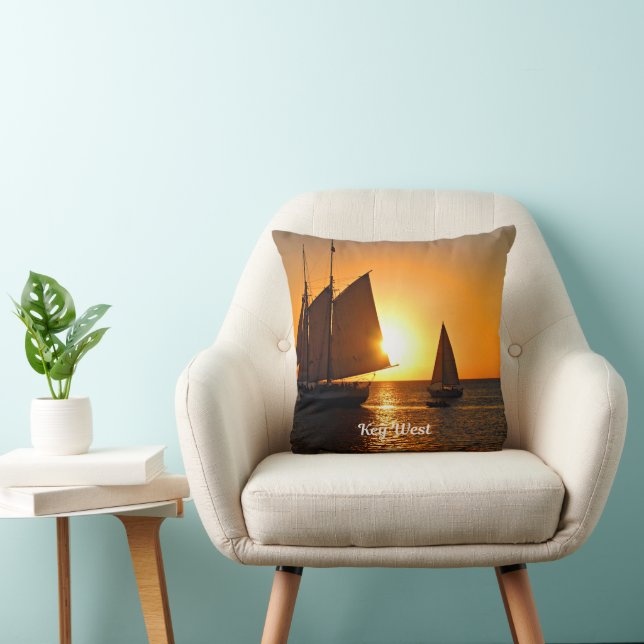 Key West, Sonnenuntergang und Segelboote, Kissen (Stuhl )