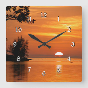 Key West, Sonnenuntergang von Florida Quadratische Wanduhr