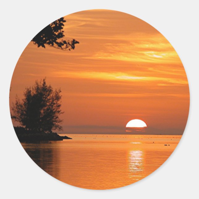 Key West, Sonnenuntergang von Florida Runder Aufkleber (Vorderseite)