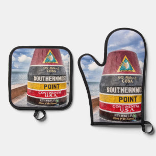 Key West Southernmost Point Kitchen Mitt Set