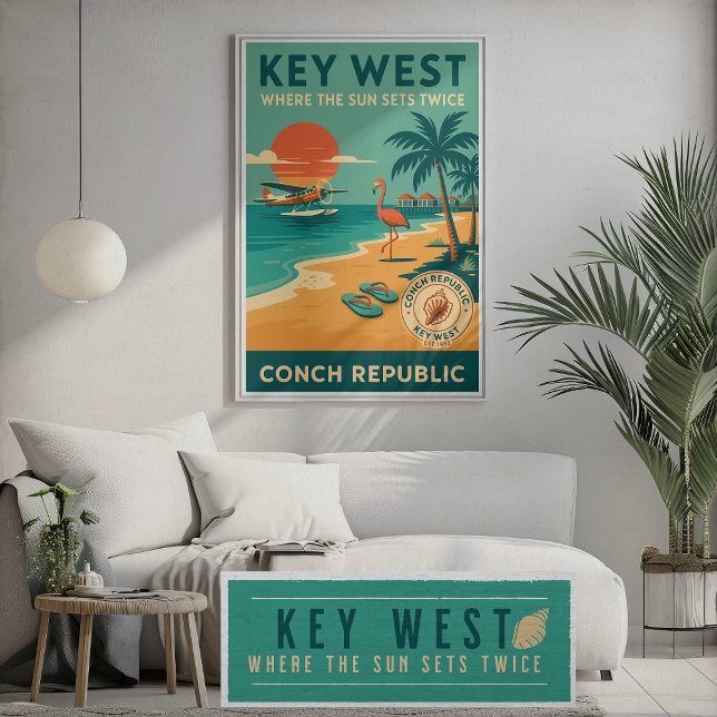 Key West Sunset - Conseil Republic Seaplane Art Poster (Von Creator hochgeladen)