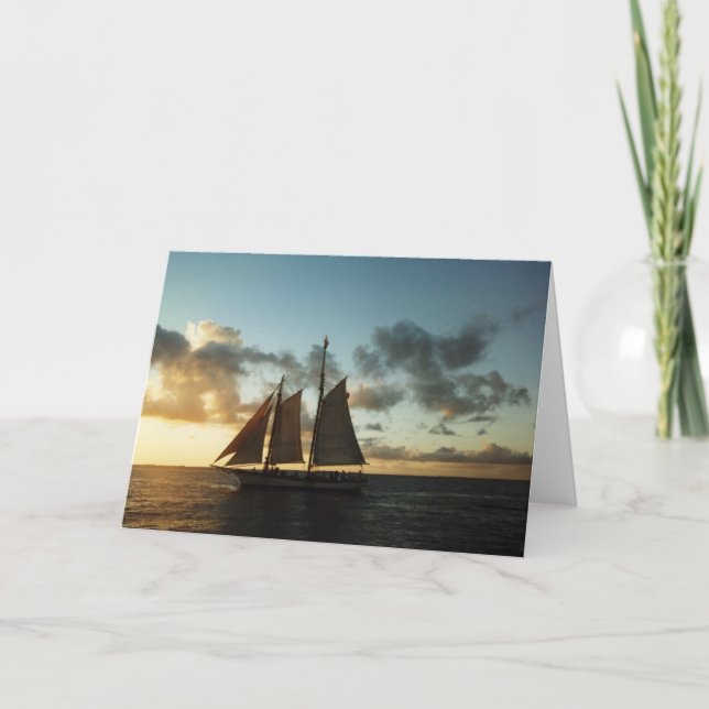 Key West Sunset Sail Foto Grußkarte Karte (Vorderseite)
