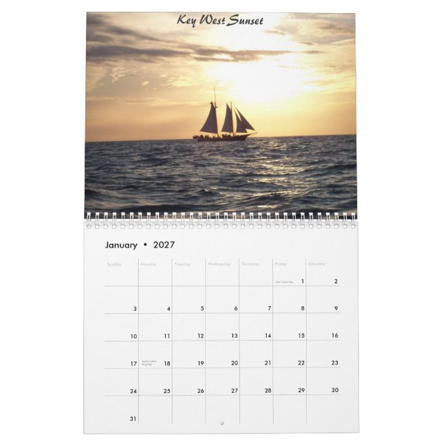 Key West u. Schlüssel largo Kalender (Jan 2027)