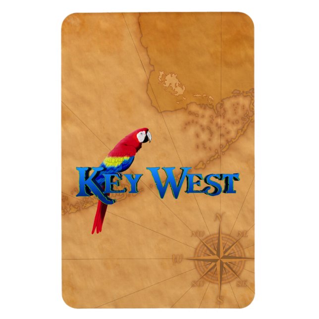 Key West und Map Magnet (Vertikal)