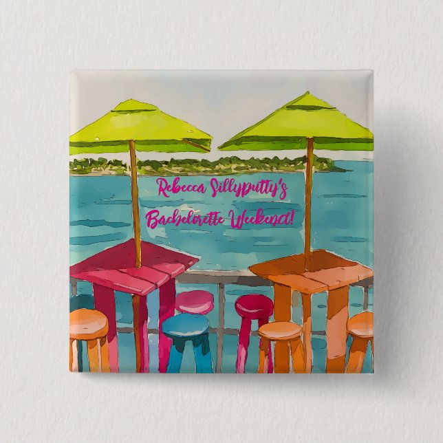 Key West Vibes Bachelorette Wochenende Button (Vorderseite)