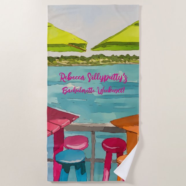 Key West Vibes Bachelorette Wochenende Strandtuch (Vorderseite)