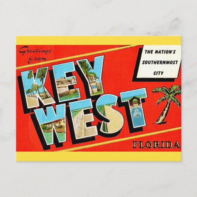 Key West Vintage Postkarte (Vorderseite)