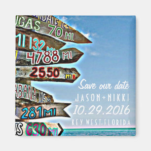 Key- WestHochzeit in Urlaubsort Save the Date Magnet