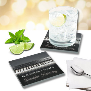 Keyboard Piano Elegant Unterhaltsam Glasuntersetzer
