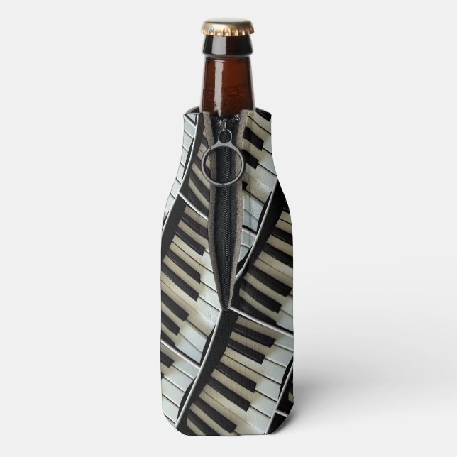 Keyboard-Piano-Taste für Schwarz-Weiß-Musik Flaschenkühler (Flasche Rückseite)