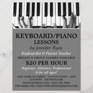 Keyboard-Player, Tastatur, Klavierunterricht Flyer