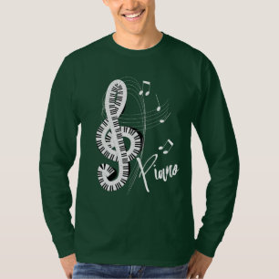 Keyboard Treble Clef Fun Musiknoten Piano Graphic T-Shirt