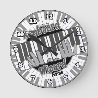 Keyboard Wizard  clock Runde Wanduhr
