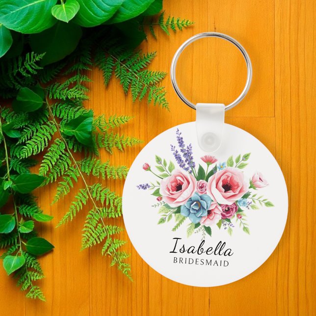 Keychain for bridesmaids, Gift for bride, floral Schlüsselanhänger (Von Creator hochgeladen)
