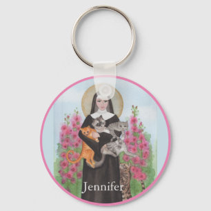 Keychain Saint Gertrude Patron St. of Cats Schlüsselanhänger