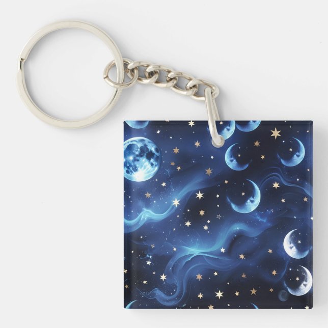 Keychain - Sapphire Blue Celestial Moon (Devant)