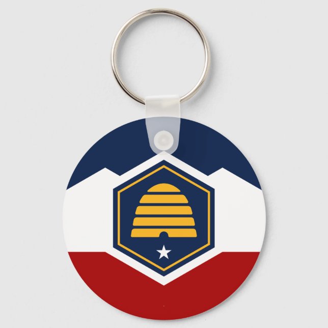 Keychain with Flag of Utah, USA Schlüsselanhänger (Vorderseite)
