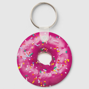 Keyring - Hellrosa Doughnut mit Sprinklen Schlüsselanhänger