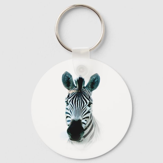 Keyring mit Zebrakopportrait in Afrika Schlüsselanhänger (Vorderseite)