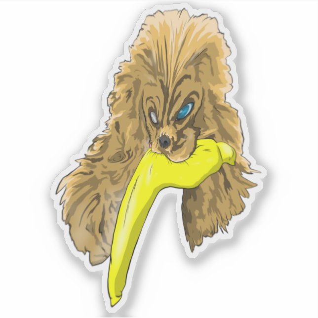 Keys & Banana, der Miniaturcocker spaniel 3 Aufkleber (Vorderseite)