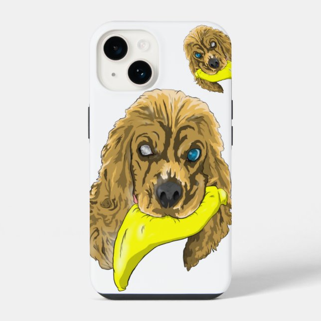 Keys & Banana, die Miniatur Cocker spaniel iPhone 14 Hülle (Rückseite)