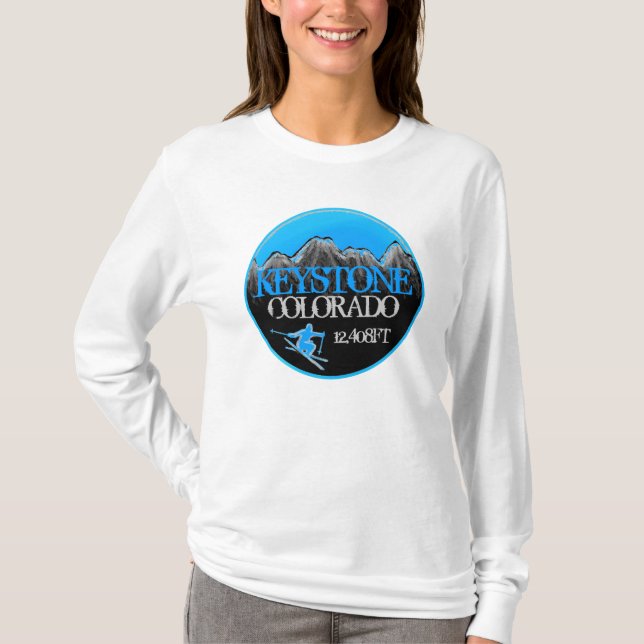 Keystone Colorado Blauer Skitodie T-Shirt (Vorderseite)
