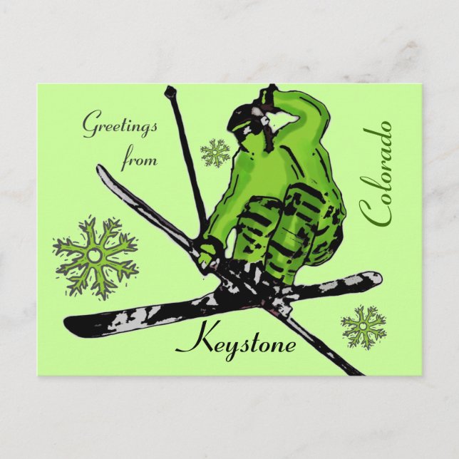 Keystone Colorado - grüne Themenkarte Postkarte (Vorderseite)