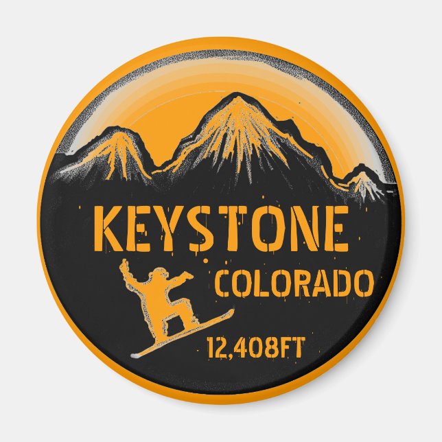 Keystone Colorado Orange-Snowboardart-Magnet Magnet (Vorne)