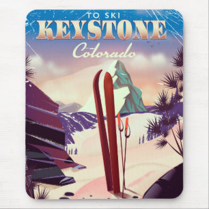 Keystone, Colorado Ski Vintages Poster. Mousepad