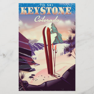 Keystone, Colorado Skigebiet Vintage Poster. Briefpapier