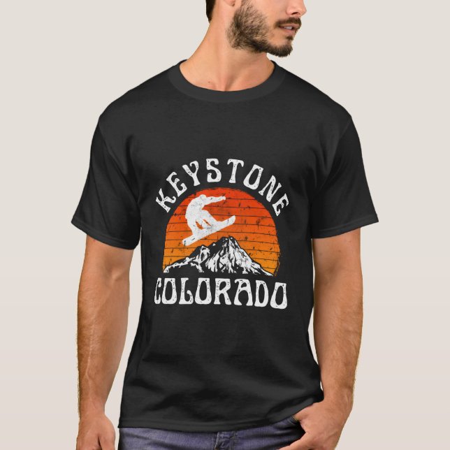 Keystone Colorado Snowboarder Mountain Ski T-Shirt (Vorderseite)