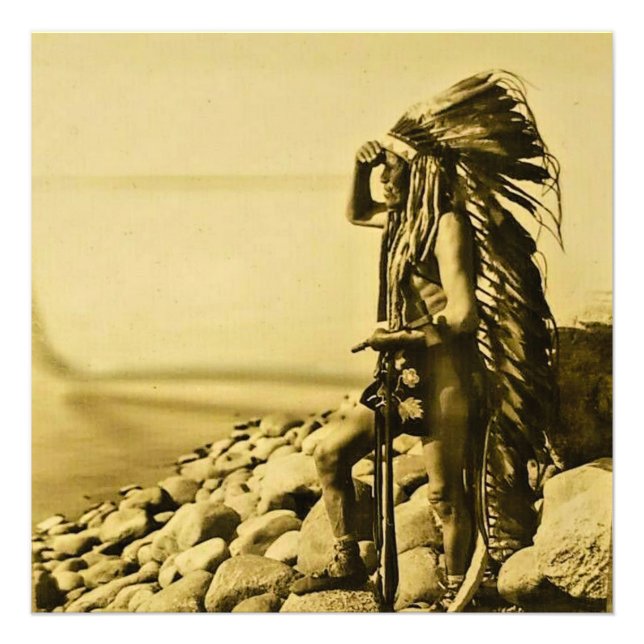 Keystone Magic Lantern Slide Omaha Indian Fotodruck (Vorne)
