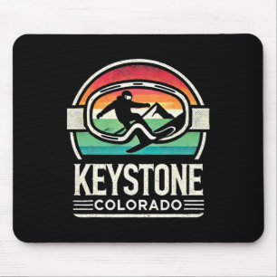 Keystone Snowboarden Retro Colorado Berg Schnee Mousepad