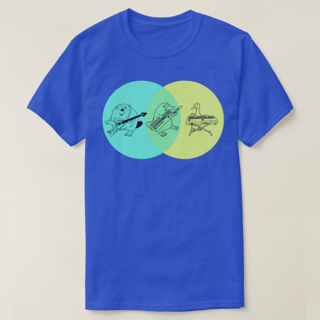 Keytar Platypus Venn Abbildung 1 T-Shirt (Design vorne)