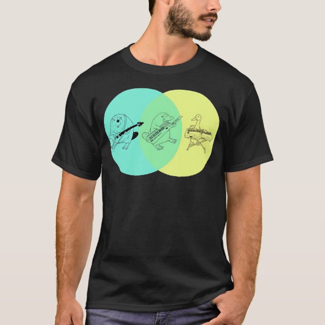 Keytar Platypus Venn Diagramm T-Shirt (Vorderseite)