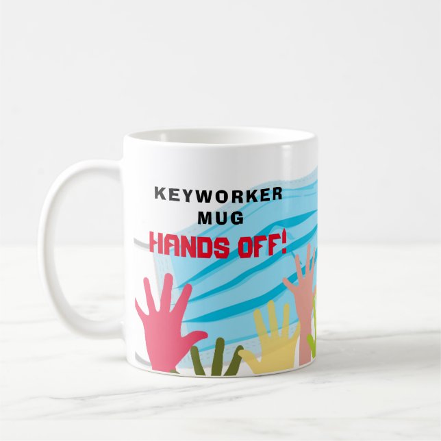 Keyworker Mug HANDS OFF ! Masque drôle (Gauche)