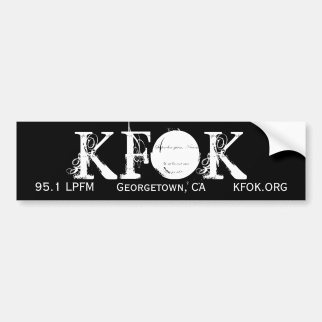 KFOK, 95,1 LPFM, Georgetown, CA, KFOK.ORG Autoaufkleber (Vorne)